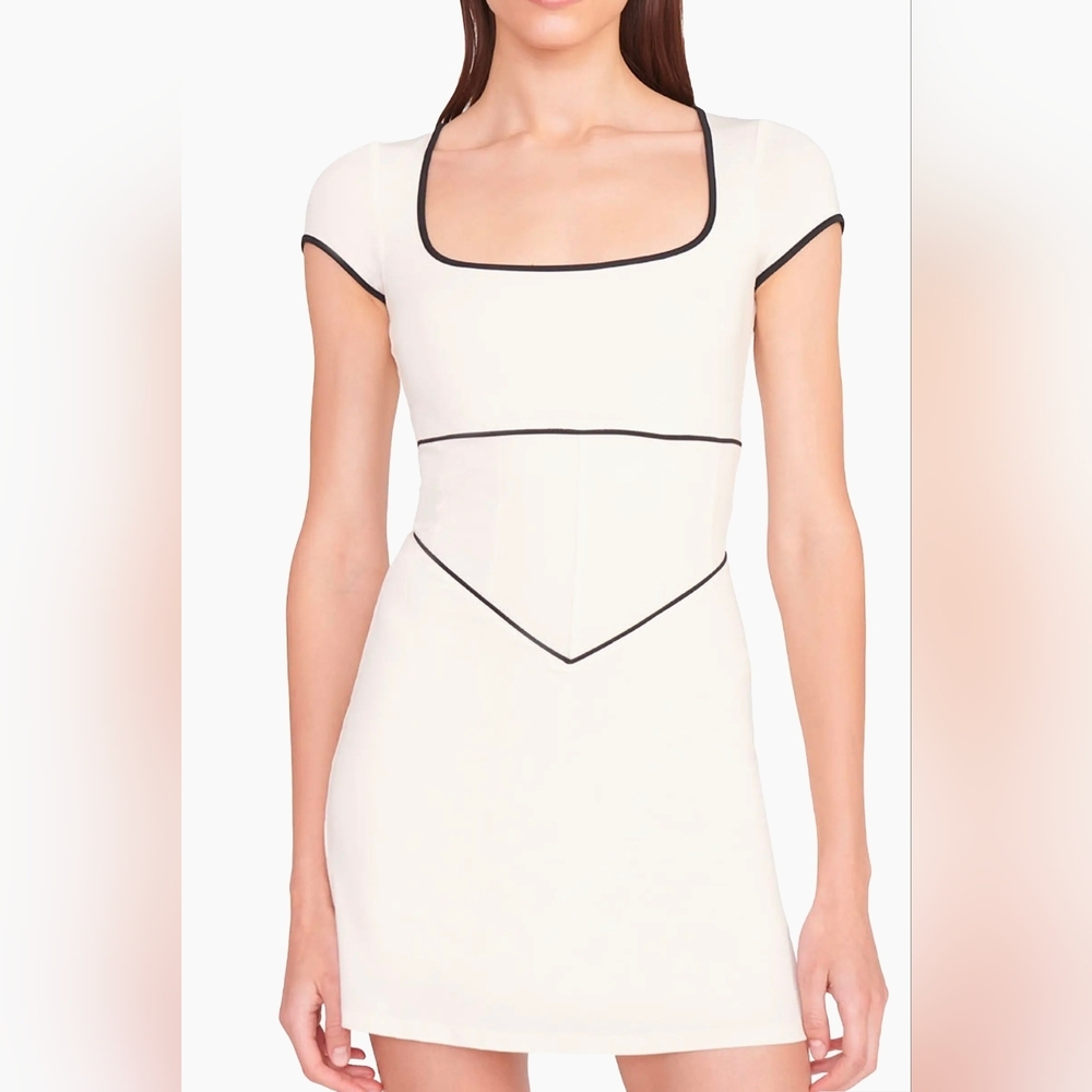 STAUD COURT Backspin Jersey Minidress Black Neutral NWT Size Large